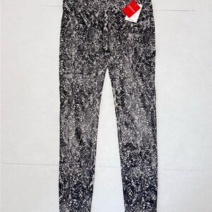 SPANX Black Faux Leather Snake-Print Leggings Size Large NWT!!